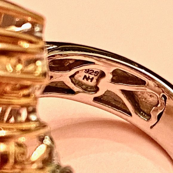 Gems en Vogue 18K Gold & SS, Multi-colored Gemstone Cocktail Ring, Size 7.75 - Picture 9 of 14